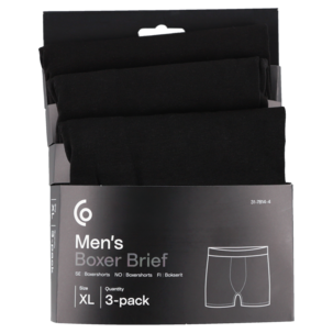 Boxershorts herr bomull, 3-pack, flera storlekar