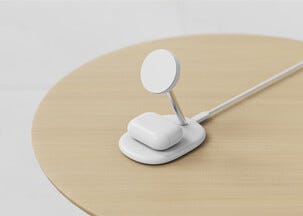 Trådlös magnetisk Qi2-laddare iPhone och AirPods, vit