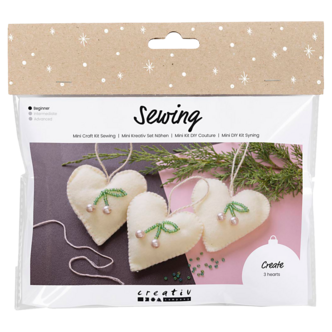 Creativ Company DIY-kit sykit, sömnad 3 hjärtan