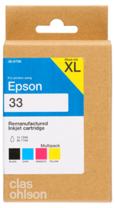 Clas Ohlson blekkpatron multipack XL til Epson T33