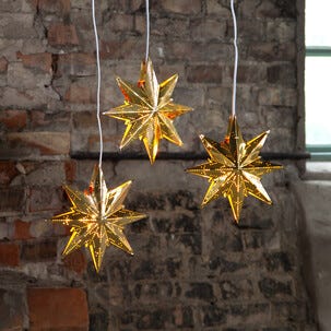 Adventsstjerne metall messing mini, 25 cm, Star Trading