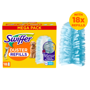 Swiffer Duster Pet Puhdistusliinat, täyttöpakkaus, parfymoitu, 18 kpl