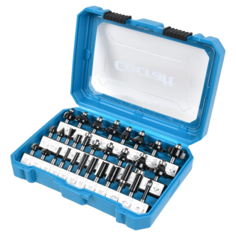 Cocraft fresestålsett for håndoverfres, tre, 30 deler