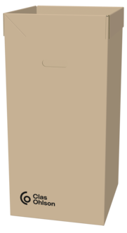 Soptunna wellpapp med bärhandtag, 125 liter