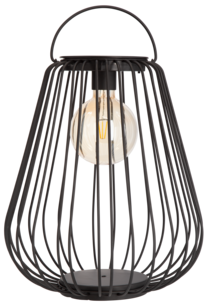 Stor solcellskorg Northlight ljuslykta, svart 43 cm