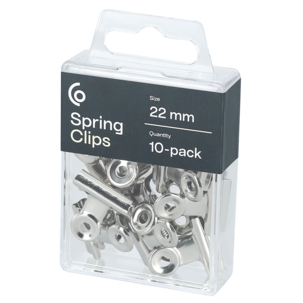 Bulldog-klemmer i metall 22 mm sølv, 10-pakning