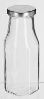 Glasflaska med skruvlock, Octagon