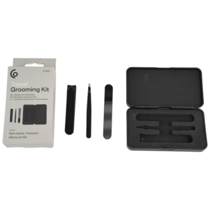 Resekit nagelvård, nagelfil, pincett och nagelklippare i fodral