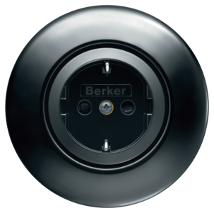 Hager serie 1930 1-vägs infällt vägguttag med ram, plast