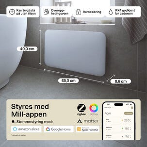 Mill Invisible Smart WiFi panelovn Gen. 4, 700 W