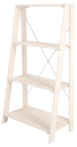 Blomhylla fyra hyllplan, vitlaserad