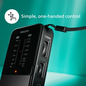 Philips TAR1509 bärbar FM/MW-radio, batteridriven 