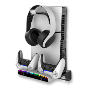 Exibel väggfäste PS5 med laddning och RGB