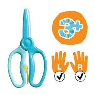 Fiskars Cut & Learn barnsax med bok, från 3 år