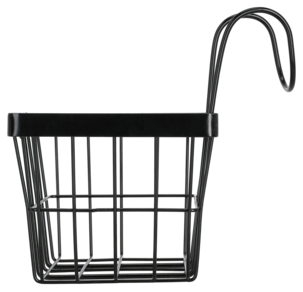 Blomkorg i svart metall, liten