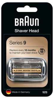 Braun 92S Series 9, rakhuvud silver 