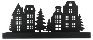 Ljusfat hus, svart metall