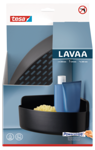 Tesa Lavaa Suihkukori kulmaan, itsekiinnittyvä, musta