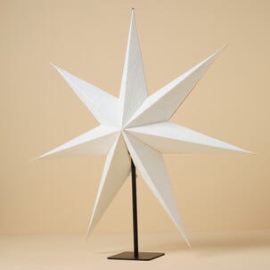 Stor adventsstjärna veckat papper vit 70 cm, Northlight