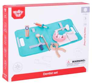 Tandläkarväska för barn, 19 delar, från 3 år