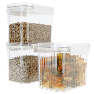 Oppbevaringsbokser plast, stabelbare, 0,8 l, 3-pakning