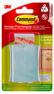 Command Sticky Nail Itsekiinnittyvä taulukoukku, 3,6 kg