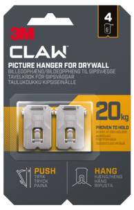 3M Claw tavelkrok för gipsvägg, 20 kg