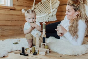 Micki Premium Rakennuspalikat puuta, 40 kpl, ikäsuositus yli 5 kk