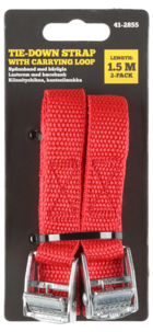 Spännrem med bärögla 18 mm x 1,5 m röd, 2-pack