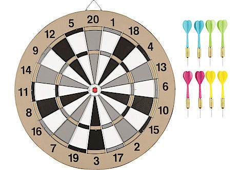 Darttavla 42 cm med 8 pilar