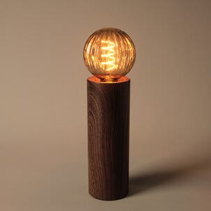 Deco bordslampa E27 metall med träoptik, Northlight