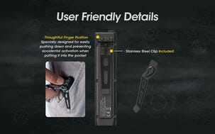 Nitecore sterk lommelykt, oppladbar, USB-C, 3000 lm