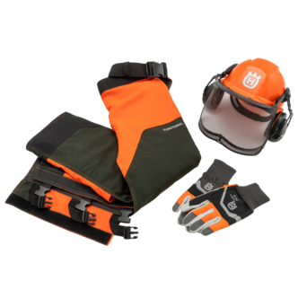 Husqvarna Functional verneutstyr lårings, hjelm, hansker
