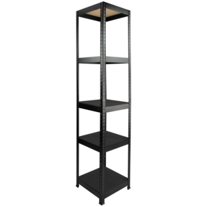 Smal oppbevaringshylle metall, svart, 40 x 40 x 180 cm