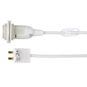 E14-pæreholder med ledning og støpsel, ujordet, 75 cm