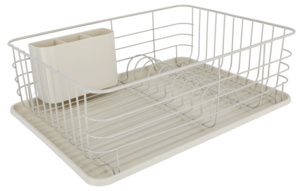 Diskställ med bricka och bestickkorg, metall, 43 cm