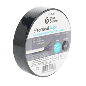 Elektrikerteip svart, 19 mm x 20 m